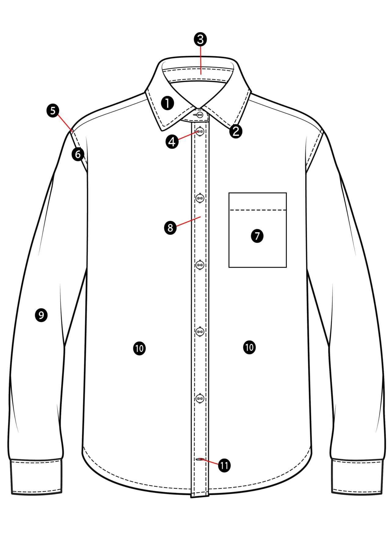 Shirt Part Name High Collar Magazine