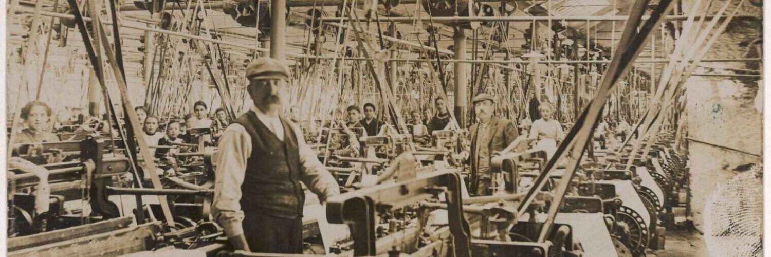 Cotton Weaving - Lancs. Date: circa 1905